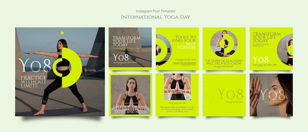 Kostenlose PSD instagram-posts zum internationalen yoga-tag