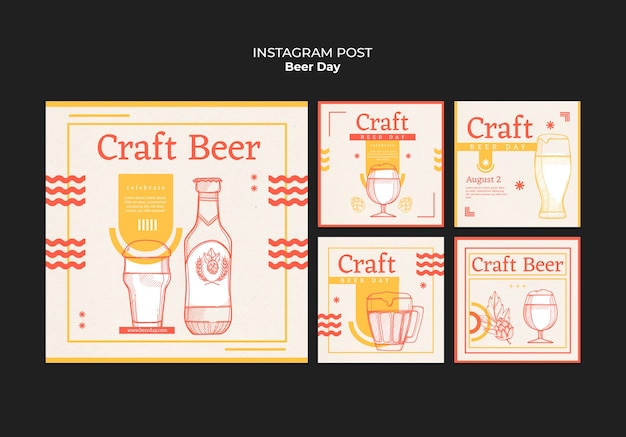 Instagram-posts zur feier des biertages