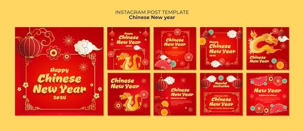 Instagram-posts zur feier des chinesischen neujahrs
