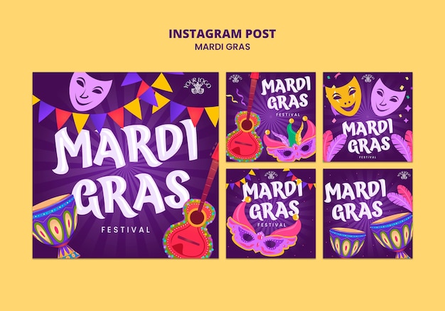 Instagram-posts zur feier des mardi gras