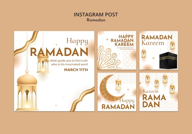 Kostenlose PSD instagram-posts zur feier des ramadan.