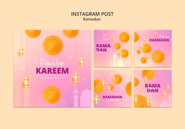 Kostenlose PSD instagram-posts zur feier des ramadans