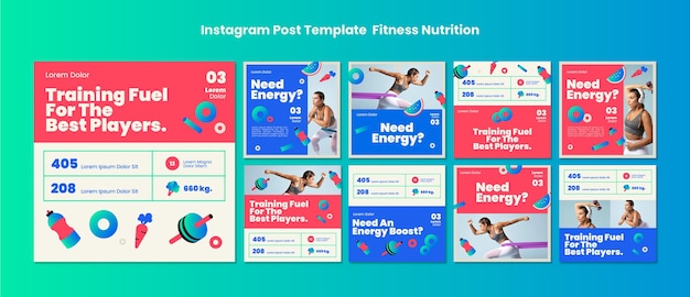 Instagram-posts zur fitness-ernährung