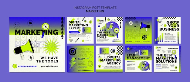 Kostenlose PSD instagram-posts zur marketingstrategie