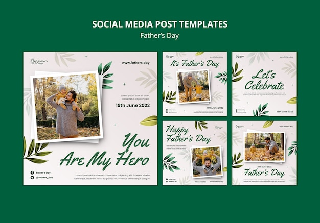 Instagram-postvorlage für das design des vatertags