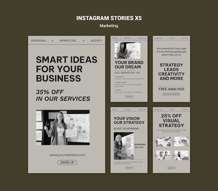 Kostenlose PSD instagram stories marketing campaign