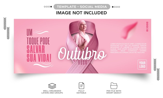 Instagram-vorlage für social-media-banner oktober pink one touch kann ihr leben retten!