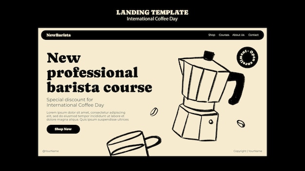 Internationale kaffeetag-landingpage