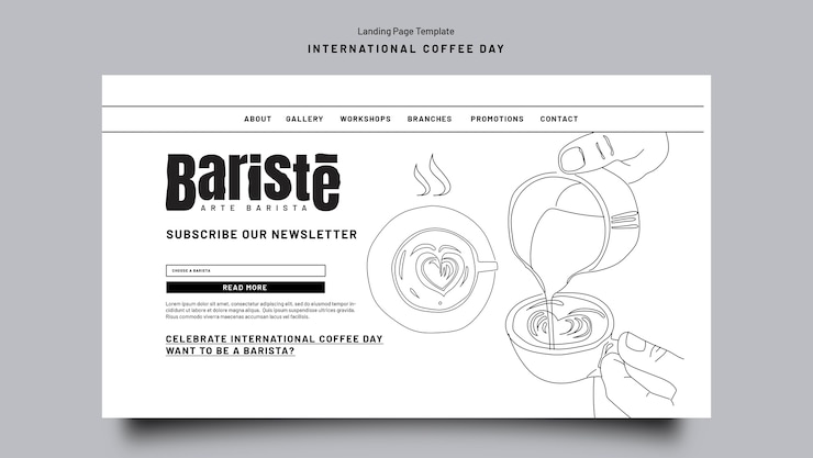 Kostenlose PSD internationale kaffeetagesschablone des flachen designs