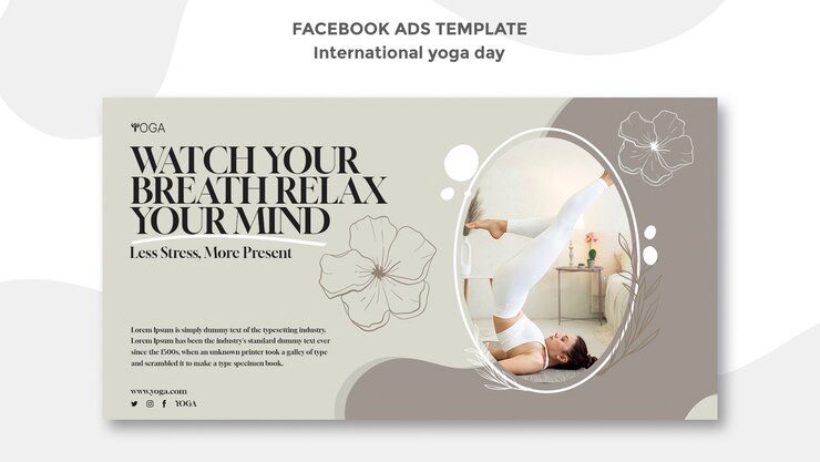 Kostenlose PSD internationale yoga-tag-facebook-vorlage