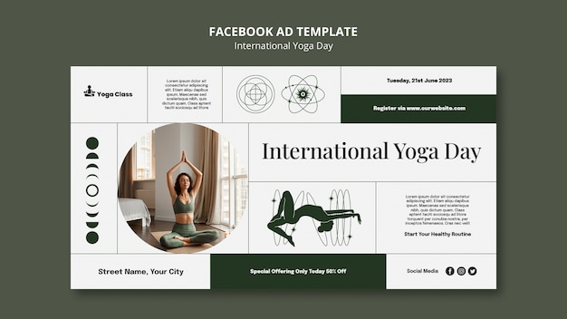 Kostenlose PSD internationale yoga-tag-facebook-vorlage