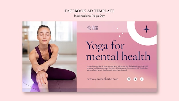 Kostenlose PSD internationale yoga-tag-facebook-vorlage