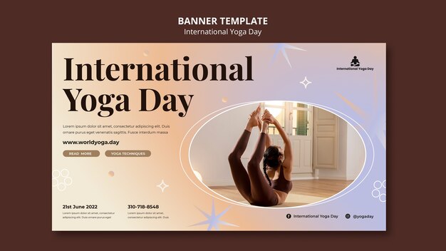 Internationale Yoga-Tagesfahnenschablone