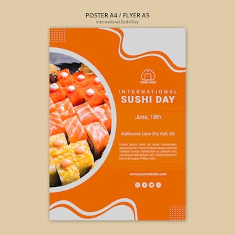 Internationaler sushi day flyer