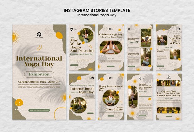 Internationaler Yogatagesschablonendesign