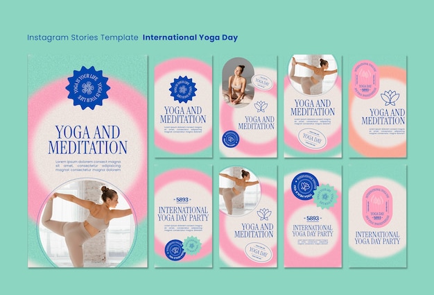 Internationaler yogatagesschablonendesign