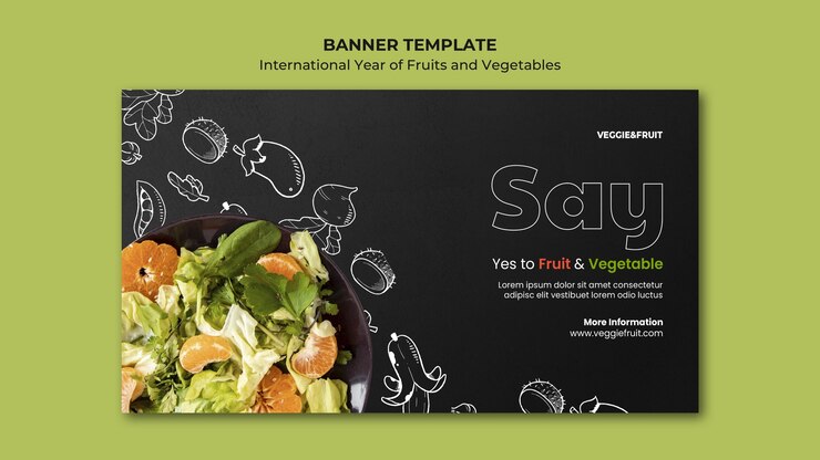 Kostenlose PSD internationales jahr des obst- und gemüsebanners