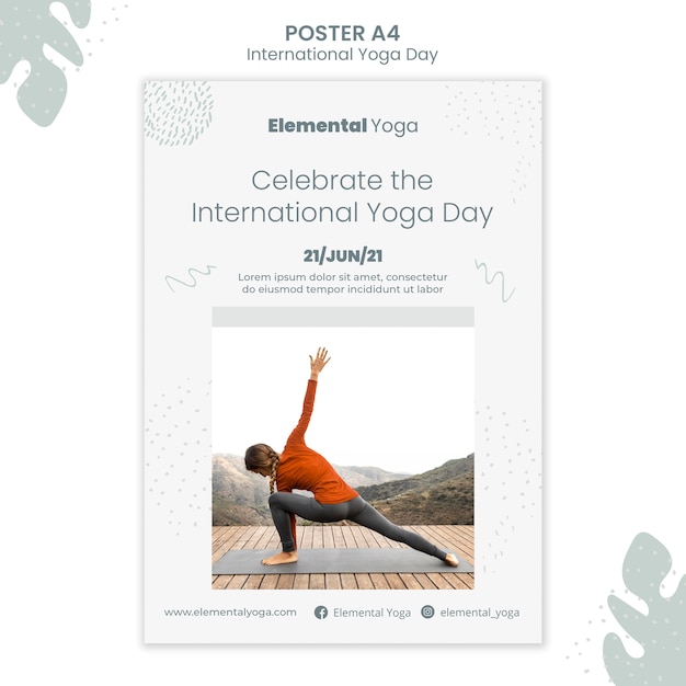 Kostenlose PSD internationales yoga-tagesplakat