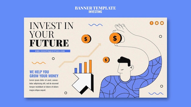 Investment-banner-vorlage illustriert