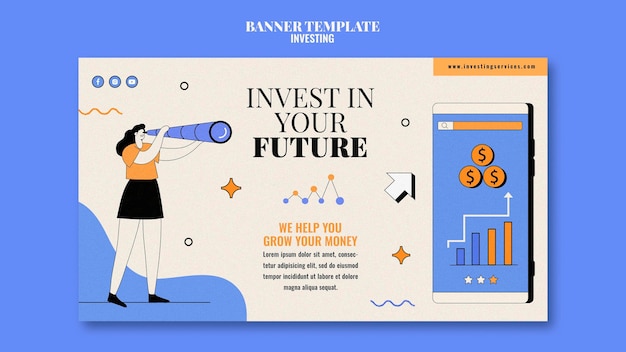 Investment-Banner-Vorlage illustriert