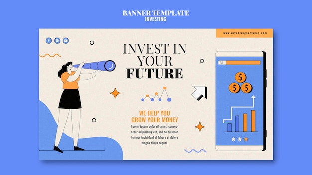 Investment-banner-vorlage illustriert