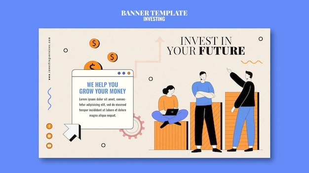 Investment-banner-vorlage illustriert