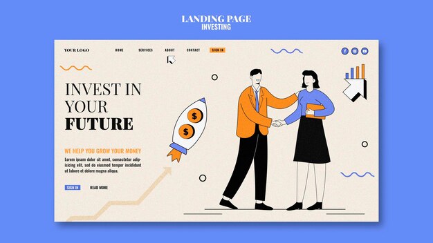 Investment-Webvorlage illustriert