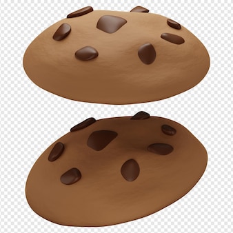 Isolierte 3d-darstellung von cookie-symbol psd