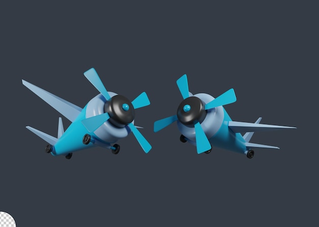 Kostenlose PSD isolierte 3d-flugzeug-symbol