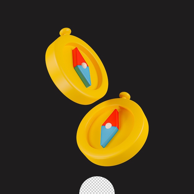 Isolierte 3D-Kompass-Symbol