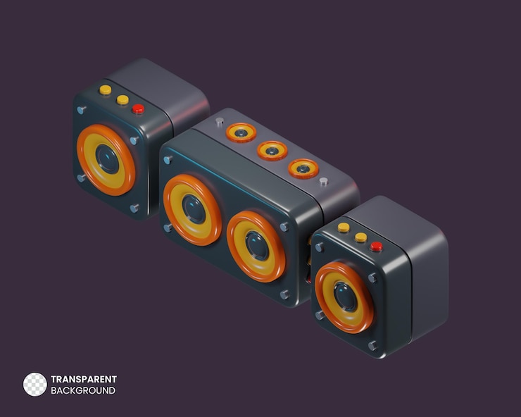 Kostenlose PSD isolierte 3d-render-sound-lautsprecher-symbol