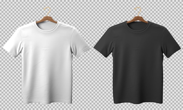 isolierte geöffnete Schriftansicht, weißes und schwarzes T-Shirt