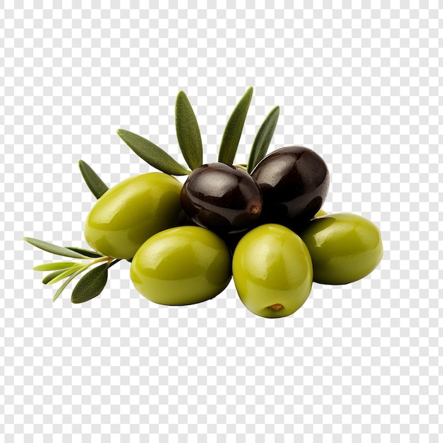 Isolierte oliven auf durchsichtigem hintergrund