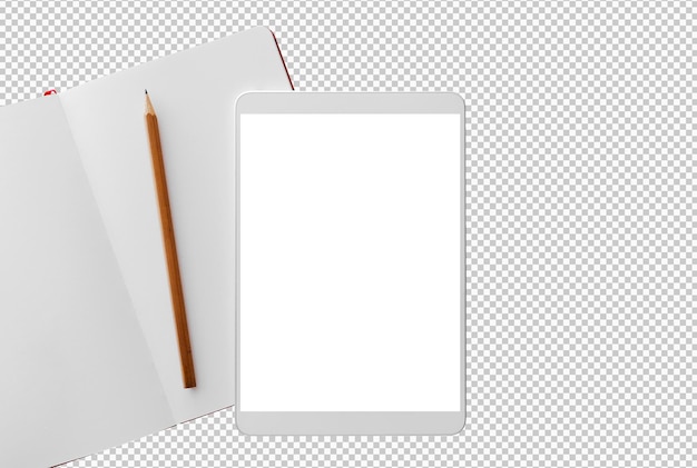 Kostenlose PSD isolierte weiße tablette und notebook