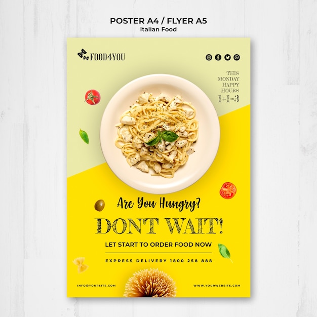Italienische Lebensmittelkonzept-Flyer-Vorlage
