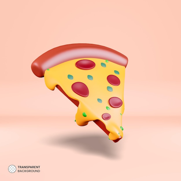 Italienische Pizza-Fast-Food-Ikone Isolierte 3D-Render-Illustration