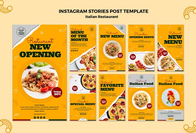Italienische Restaurant Instagram Geschichten Vorlage