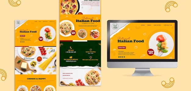 Kostenlose PSD italienische restaurant-website-entwurfsvorlage
