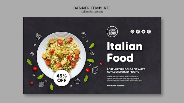 Italienische Restaurant-Werbebanner-Vorlage