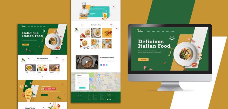Kostenlose PSD italienisches essen mit computer