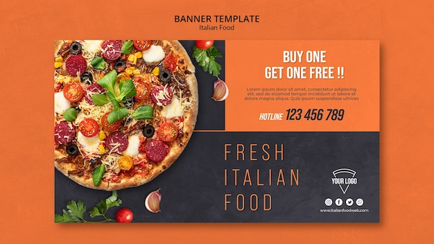 Italienisches Essensbanner