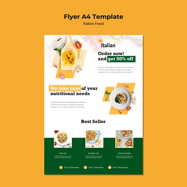 Italienisches Food Flyer Design