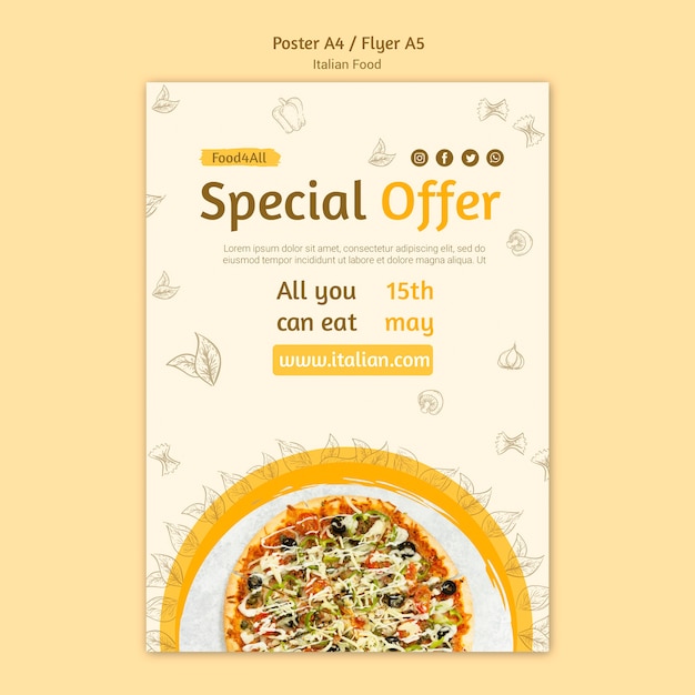 Italienisches Food Flyer Design