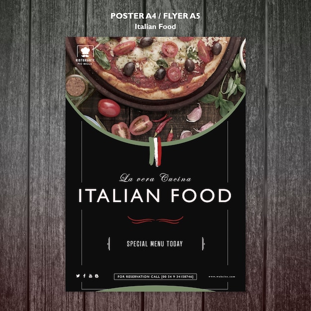 Italienisches Lebensmittelplakat
