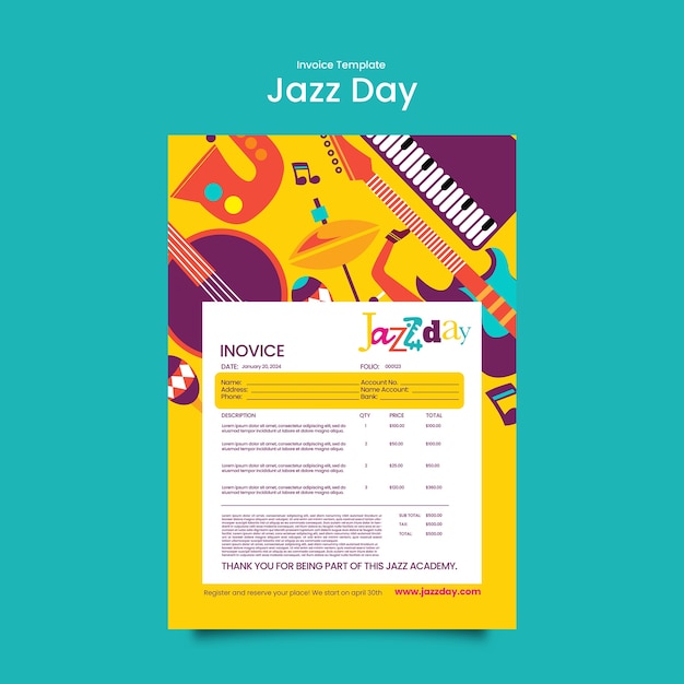 Kostenlose PSD jazz-tag-vorlage-design