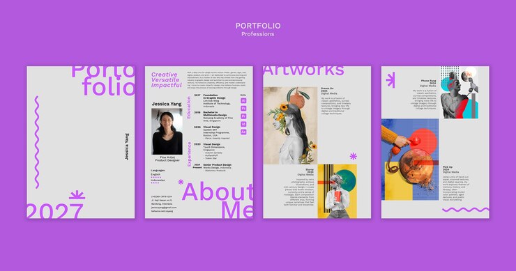 Kostenlose PSD jessica yangs kreatives und vielseitiges portfolio