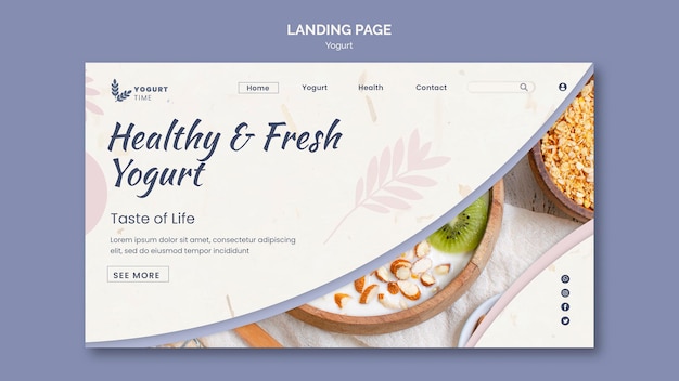 Joghurt-Landingpage-Vorlage