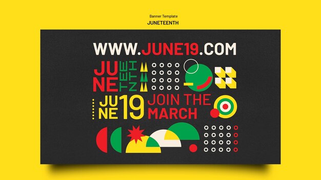Juneteenth horizontale Bannervorlage