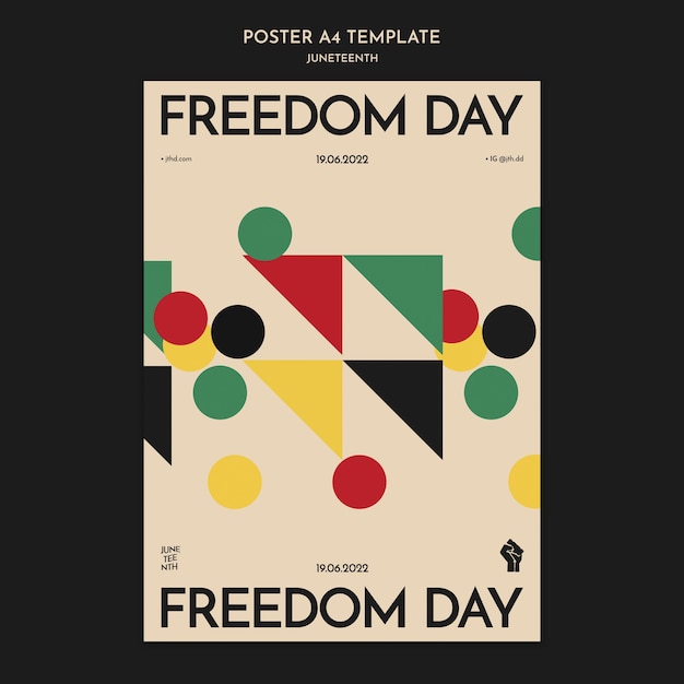 Kostenlose PSD juneteenth-plakatschablonendesign