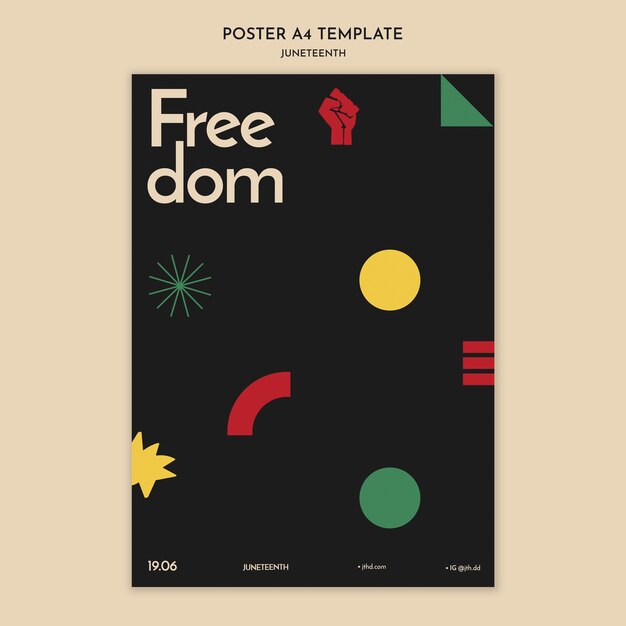 Juneteenth-Plakatschablonendesign